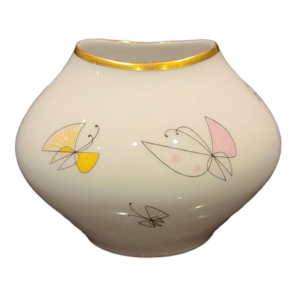 Rosenthal Thomas Germany VTG Porcelain MCM Abstract Butterflies Vase Rare! EUC